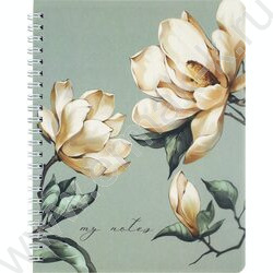 Тетрадь  80л клетка/спираль/пластик.обл. "Магнолия" NEW | Фото 1