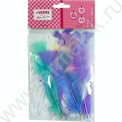 Перья для декорирования "DIY" 15-20см, 12 шт /индюшиные /цвет пастель ассорти NEW | Фото 1