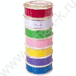 Клейкая лента декоративная 1,8*1 "Кружева" цветная, с рисунком, цвета ассорти, микс дизайно /бли NEW | Фото 1