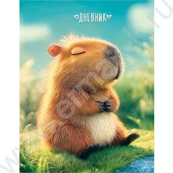 Дневник 1-11кл. /тв.обл./глянец "Умиротворенная капибара" наклейки NEW | Фото 1