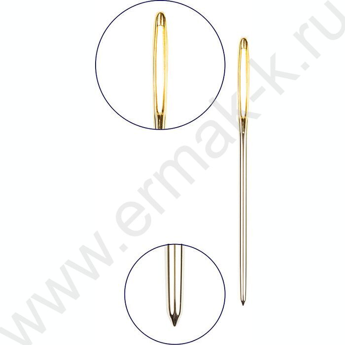 Иглы для шитья ручные"гобеленовые"острие закругл. 2шт в конверте с прозрачным дисплеем NEW | Фото 2