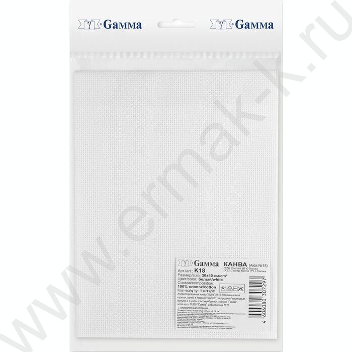 Канва K18 хлопок 100% 30*40 см ± 2 см белый NEW | Фото 4
