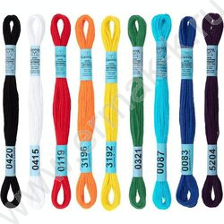 Нитки для вышивания мулине "Ученический" 100%хлопок 9цв*8м ассорти NEW | Фото 1