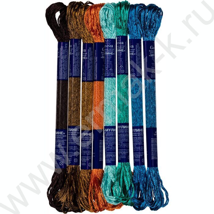 Нитки для вышивания мулине "Марокканская мозаика" 100%вискоза 8цв*8м NEW | Фото 2