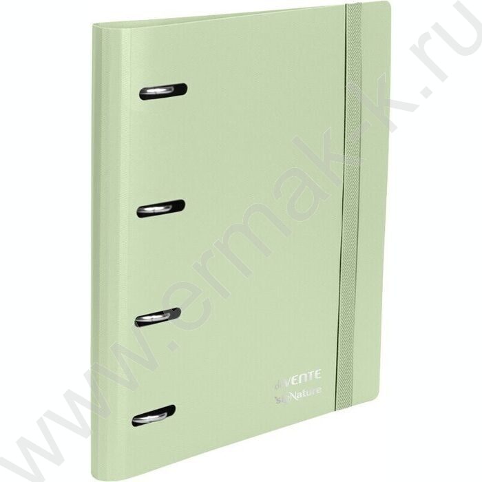 Тетрадь  80л А5 клетка/кольца /тв. обл. /резинка для фиксации /оливковая | Фото 1