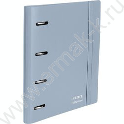 Тетрадь  80л А5 клетка/кольца /тв. обл. /резинка для фиксации /сумеречно-синяя NEW | Фото 1