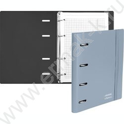 Тетрадь  80л А5 клетка/кольца /тв. обл. /резинка для фиксации /сумеречно-синяя NEW | Фото 2