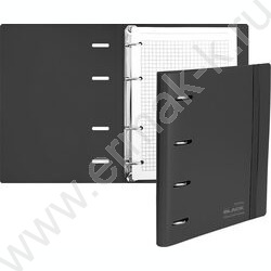 Тетрадь  80л А5 клетка/кольца /тв. обл. /резинка для фиксации "TOTAL BLACK" /черная NEW | Фото 2
