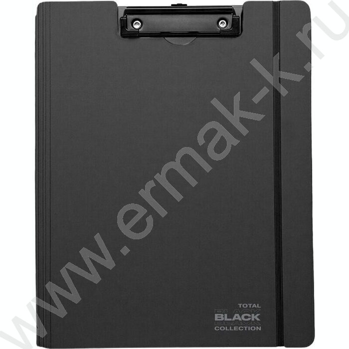 Клипборд А4 "TOTAL BLACK" /толщина 2 мм /фактура "песок" пенный уплотнитель, черный | Фото 1
