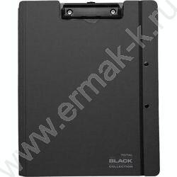 Клипборд А4 "TOTAL BLACK" c 2-мя клипами /толщина 2 мм /фактура "песок" пенный уплотнитель, черн NEW | Фото 1