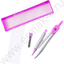 Готовальня  2предм /циркуль, грифель для циркуля в футляре NEW | Фото 2