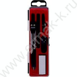 Готовальня  5предм /циркуль 120 мм, точилка, ластик, насадка на рейсфедер, держатель для рейсфед NEW | Фото 2