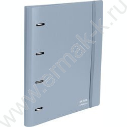 Папка 4 кольца 30мм "sigNATURE" фактура "песок" 2,5мм, карман внутр. /сумеречно-синяя | Фото 1