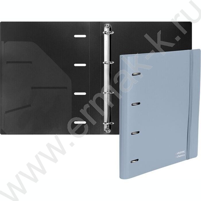 Папка 4 кольца 30мм "sigNATURE" фактура "песок" 2,5мм, карман внутр. /сумеречно-синяя | Фото 2