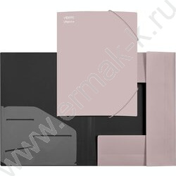 Папка на резинках "sigNATURE" толщина 2мм, 2 угловые резинки, 3 клапана /пудрово розовая | Фото 2