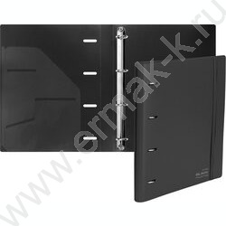 Папка 4 кольца 30мм "TOTAL BLACK" фактура "песок" 2,5мм, карман внутр. /черная | Фото 2