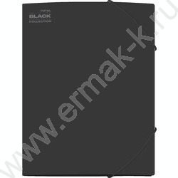 Папка на резинках "TOTAL BLA" толщина 2мм, фактура "песок", 2 угловые резинки, 3 клапана /черная | Фото 1