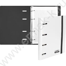 Тетрадь  80л А5 клетка/кольца /тв. обл. /резинка для фиксации "JUST WHITE" /белая NEW | Фото 2