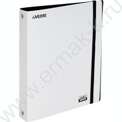 Папка 4 кольца 30мм A5 "JUST WHITE" фактура "soft-touch", карман внутр., /белая | Фото 1