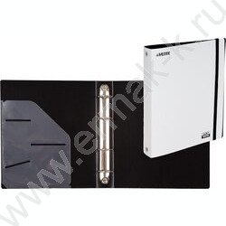 Папка 4 кольца 30мм A5 "JUST WHITE" фактура "soft-touch", карман внутр., /белая | Фото 2