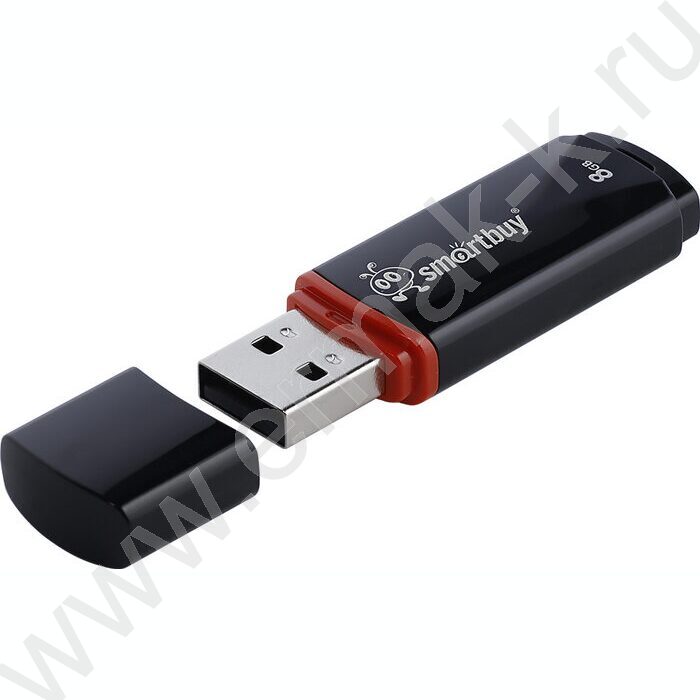 Съемный носитель информации  8GB USB Flash Drive <USB 2.0> черный "Crown" NEW | Фото 3