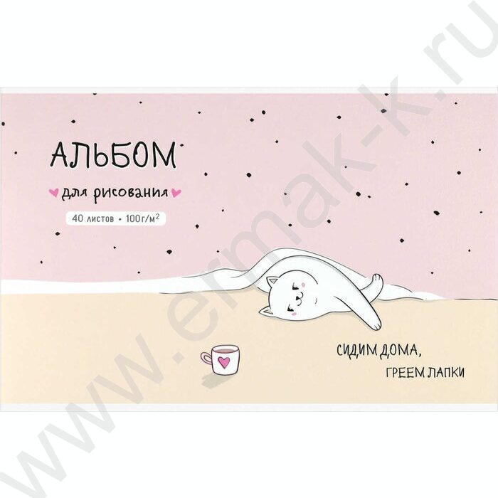 Альбом д/рисования 40л "Домашняя кошечка" NEW | Фото 1