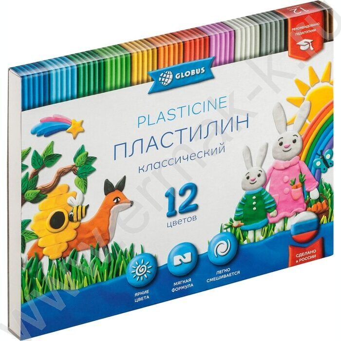 Пластилин  12цв 240г "КЛАССИЧЕСКИЙ" +стек NEW | Фото 1