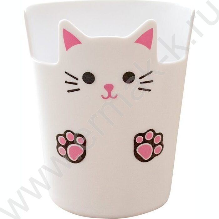 Подставка д/каранд. и ручек 10,5*7,8см "Kitty", с принтом, цилиндрической формы /белая | Фото 1