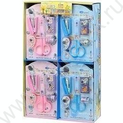 Набор канцелярский детский Космос ножницы+степлер+скобы+диспенсер+2 скотча, яркая упаковка-блист NEW | Фото 3