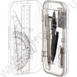 Готовальня  8предм в пластиковом футляре, в цветной картонной уп./ассорти/ с европодвесом NEW | Фото 2