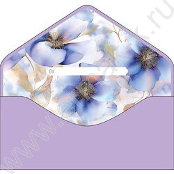 Конверт д/денег  83*167мм "Цветы" NEW | Фото 2