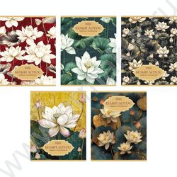 Тетрадь  48л клетка/пластик обл. "Белый лотос" ассорти NEW | Фото 1