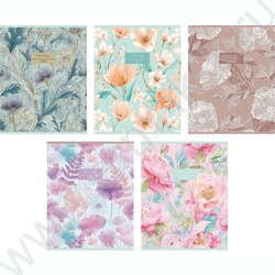 Тетрадь  48л клетка/пластик обл. "Дыхание цветов" ассорти NEW | Фото 1