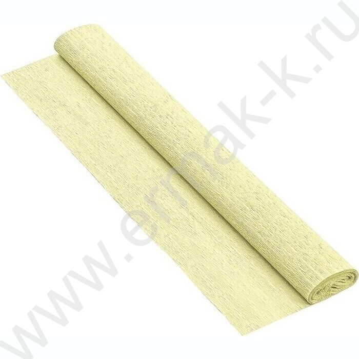 Бумага креповая 50*250см Светло-жёлтая 70г/м2 коэф.растяжения 100% NEW | Фото 1