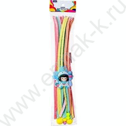 Набор д/творчества проволока синельная (d=0.6 см, длина 30 см, 24 шт.) помпоны - 6 шт., 4 дизайн NEW | Фото 2