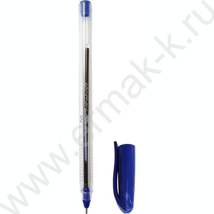 Ручка шар 0,7мм синяя /трехгранный прозрачный.корпус /рифлёная грип-зона NEW | Фото 1