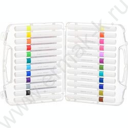 Маркер акриловый /набор 24цв/ на водной основе,2-4мм,трёхгранный белый корпус,уп.пл. бокс NEW | Фото 2