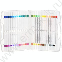 Маркер акриловый /набор 48цв/ на водной основе,2-4мм,трёхгранный белый корпус,уп.пл. бокс NEW | Фото 2