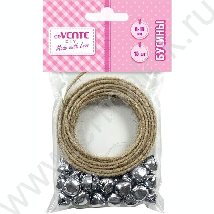 Бусины  30шт "Silver Bells", металлические колокольчики, размер 8-10мм, серебряные /блистер NEW | Фото 1