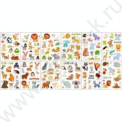 Тату стикеры Животные 2л ОПП-упаковка NEW | Фото 2