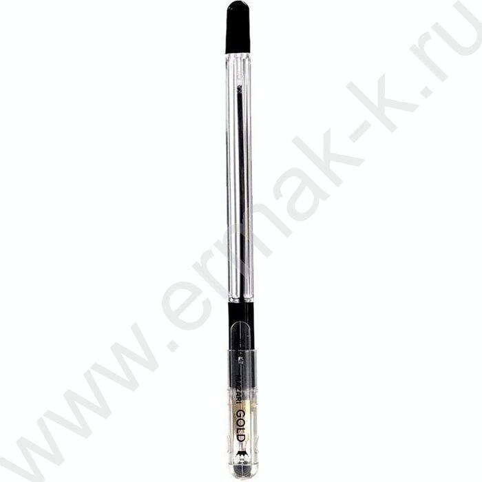 Ручка шар 0,5мм черная Gold /корпус пл.прозр.,с резиновым грипом, сменный стержень 140мм NEW | Фото 2