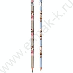 Карандаш ч/гр с ластиком HB Маленькие модницы /тубус NEW | Фото 1