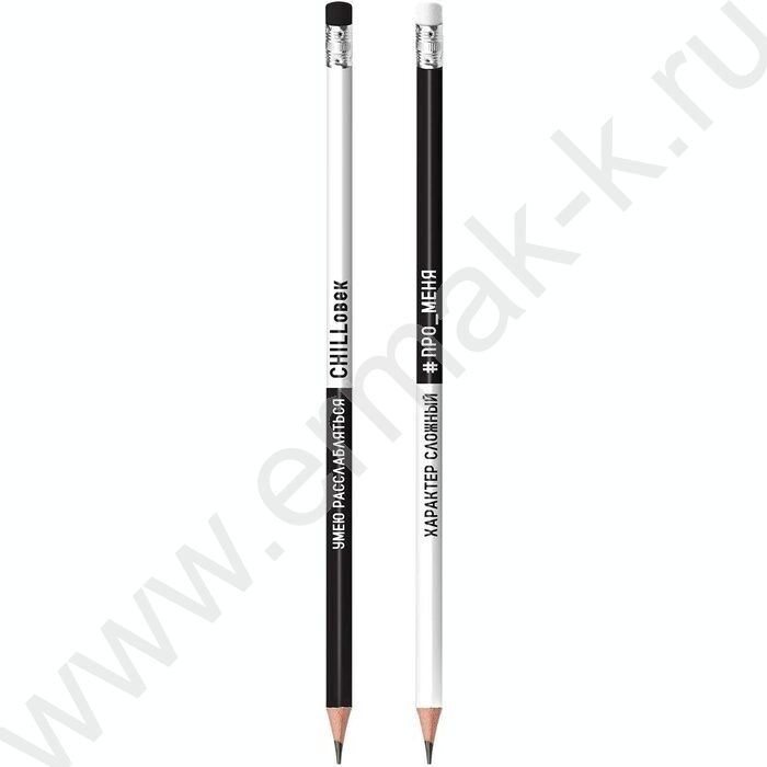 Карандаш ч/гр с ластиком HB Фразы с характером /тубус NEW | Фото 1