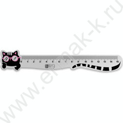 Линейка пл 15см Кот NEW | Фото 1