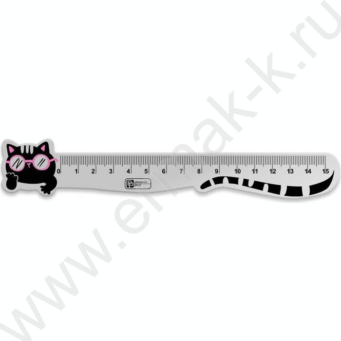 Линейка пл 15см Кот NEW | Фото 1