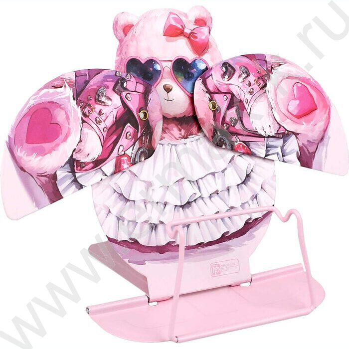 Подставка д/книг метал. Розовый мишка /кол. углов наклона - два,раздвижной механизм для больших  NEW | Фото 2