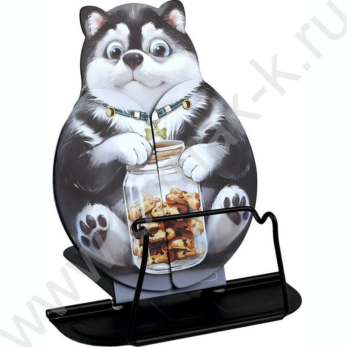 Подставка д/книг метал. Хаски с печеньками /кол. углов наклона - два,раздвижной механизм для бол NEW | Фото 1