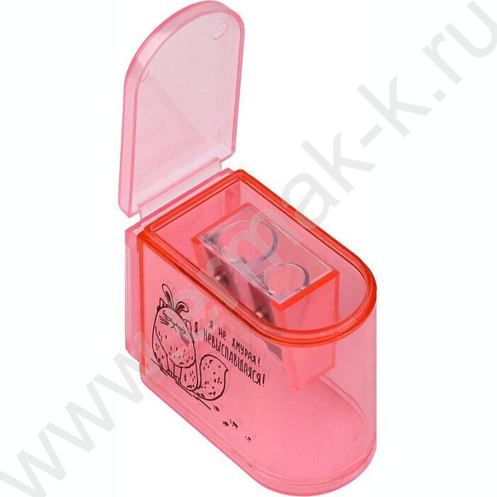 Точилка 2отв. пластик "Городские истории" /с контейнером /ассорти NEW | Фото 2