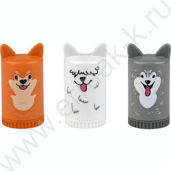 Точилка 1отв. пластик "Собаки" /с контейнером /ассорти NEW | Фото 1