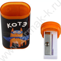 Точилка 1отв. пластик "Суперкот" /с контейнером /ассорти NEW | Фото 2